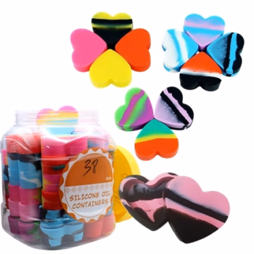 Silicone Heart Shape Stash Jars 38pk