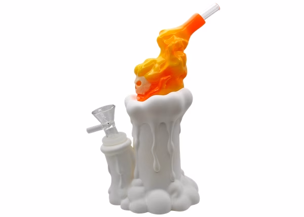 8" Candle Skull Light Up PVC Water Pipe