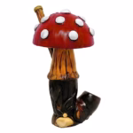 Pichincha Hand Crafted Medium Hand Pipe – Big Red Mushroom
