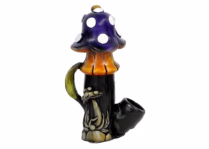 Pichincha Hand Crafted Medium Hand Pipe – Purple Shorty Mushroom