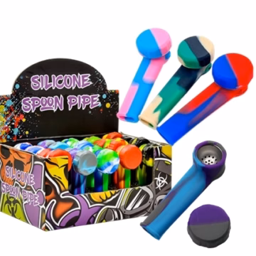 Silicone Spoon with Cap Hand Pipe 20pk