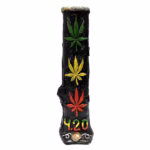 12″ Pichincha Hand Crafted Water Pipe – 3 Leaf Rasta 420