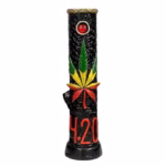 12″ Pichincha Hand Crafted Water Pipe – Rasta Leaf 420