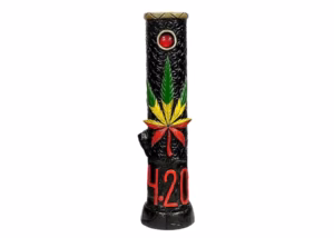 12″ Pichincha Hand Crafted Water Pipe – Rasta Leaf 420