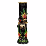 12″ Pichincha Hand Crafted Water Pipe – 3 Leaf Skull