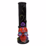12″ Pichincha Hand Crafted Water Pipe – Red Sugar Skull