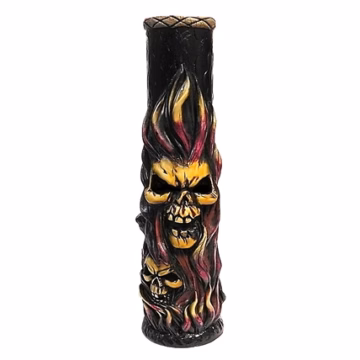 12″ Pichincha Hand Crafted Water Pipe – Flaming Skulls