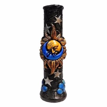 12″ Pichincha Hand Crafted Water Pipe – Kissing Sun and Moon