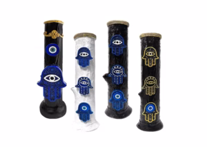 12″ Pichincha Hand Crafted Water Pipe – 3 Hamsa Hand