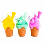 3ct 6" Silicone Art Ice Cream Water Pipe