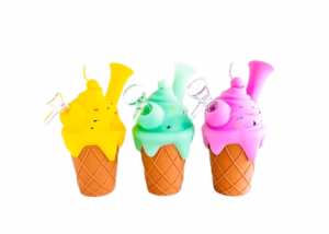 3ct 6" Silicone Art Ice Cream Water Pipe