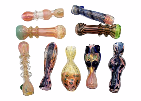 US-Made Fumed Design Chillum Hand Pipe Assortment 20pk