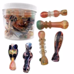 US-Made Fumed Design Chillum Hand Pipe Assortment 20pk