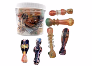 US-Made Fumed Design Chillum Hand Pipe Assortment 20pk