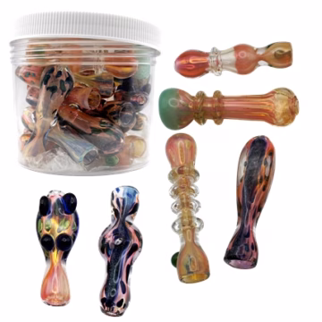 US-Made Fumed Design Chillum Hand Pipe Assortment 20pk