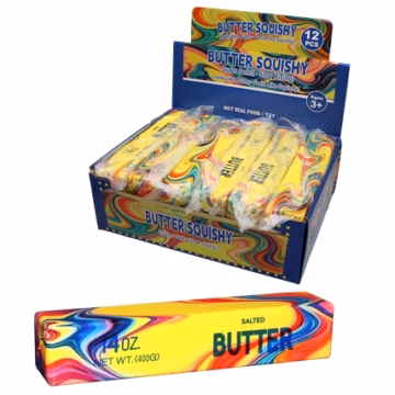 Giant 14oz Butter Stick Squishy Squeeze Toy 12pk