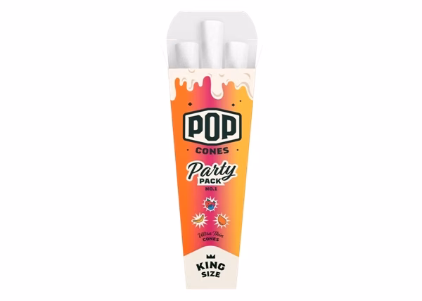 Pop Cones Ultra Thin – Party Pack Mixed Flavor Cones – King Size 24pk