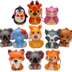Squeeze Animals Squishy Keychain 12pk