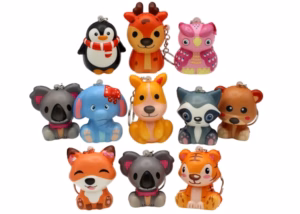 Squeeze Animals Squishy Keychain 12pk