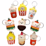 Squeeze Food Squishy Keychain 12pk