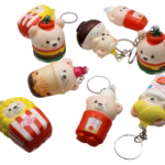 Squeeze Food Squishy Keychain 12pk