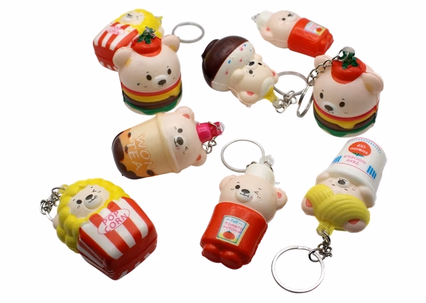 Squeeze Food Squishy Keychain 12pk