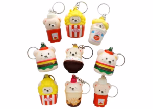 Squeeze Food Squishy Keychain 12pk