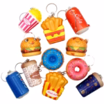 Squeeze Snacks Squishy Keychain 12pk