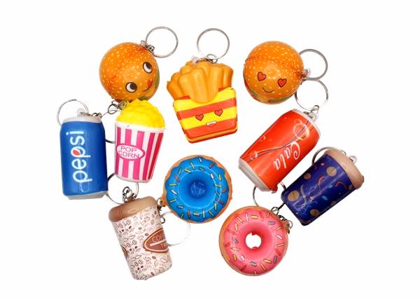 Squeeze Snacks Squishy Keychain 12pk