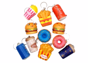 Squeeze Snacks Squishy Keychain 12pk