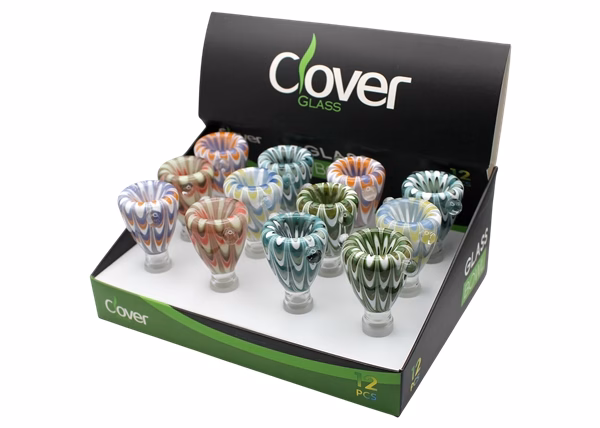 Clover Glass Fancy Latte Art 14mm Bowls 12pk