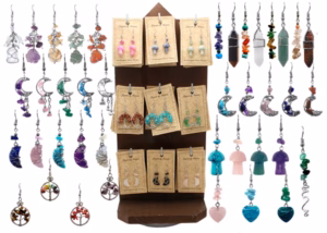 72pc Earring Display - Precious Stone Style