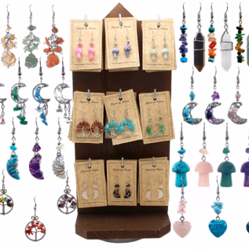 72pc Earring Display - Precious Stone Style