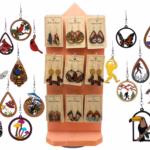 72pc Earring Display – Wood Style