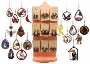 72pc Earring Display – Wood Style