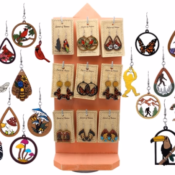 72pc Earring Display – Wood Style