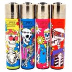 Clipper Lighter – Hippie Theme Skeletons 48pk