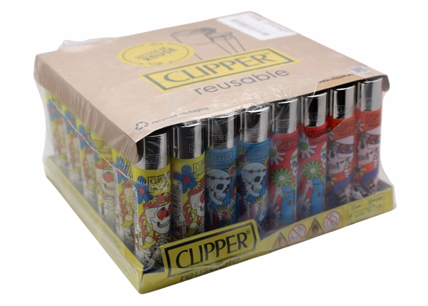 Clipper Lighter – Hippie Theme Skeletons 48pk