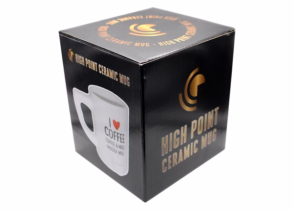 High Point Hand Pipe - White Coffee and Weed Mug