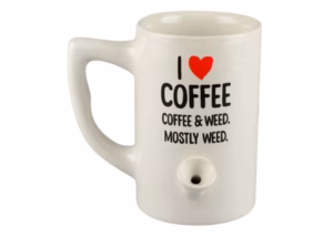 High Point Hand Pipe - White Coffee and Weed Mug