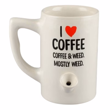 High Point Hand Pipe - White Coffee and Weed Mug