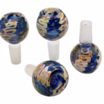 2ct 14mm Gold Fumed Art Double Glass Bowls