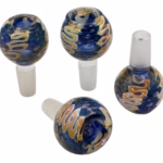 2ct 14mm Gold Fumed Art Double Glass Bowls