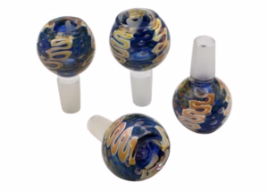 2ct 14mm Gold Fumed Art Double Glass Bowls