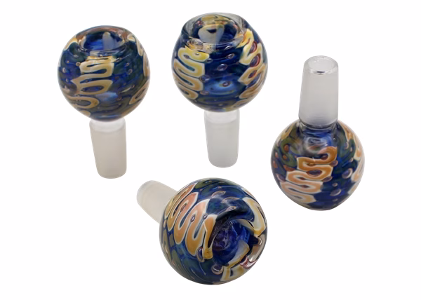 2ct 14mm Gold Fumed Art Double Glass Bowls