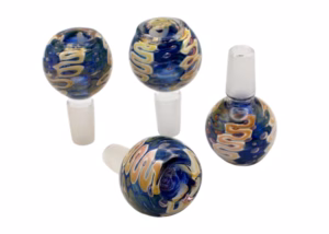 2ct 14mm Gold Fumed Art Double Glass Bowls