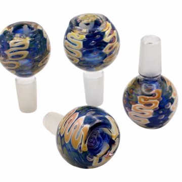 2ct 14mm Gold Fumed Art Double Glass Bowls