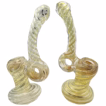4ct 6" Silver Fumed Candy Cane Donut Bubbler