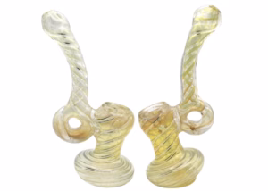 4ct 6" Silver Fumed Candy Cane Donut Bubbler