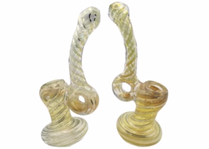 4ct 6" Silver Fumed Candy Cane Donut Bubbler